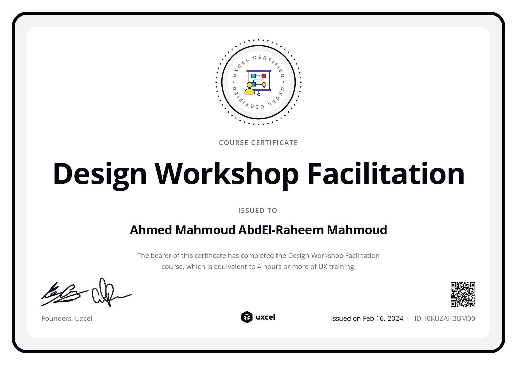 Ahmed Mahmoud AbdEl-Raheem Mahmoud's certificate